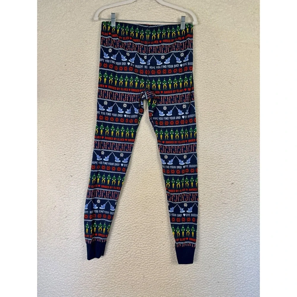 Hanna Andersson PJ Bottoms Medium Blue Fair Isle Ankle Buddy The Elf Xmas